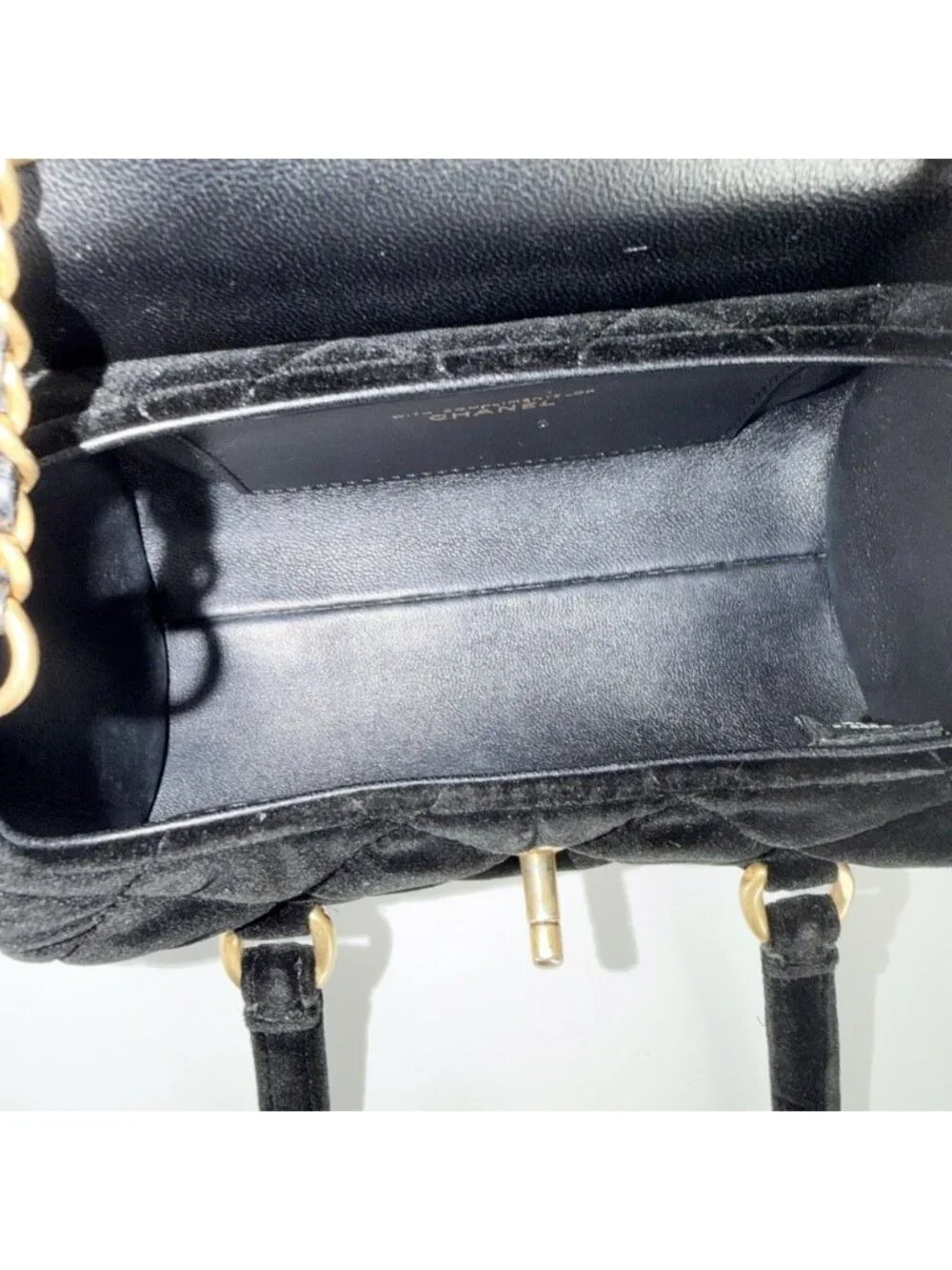 Chanel 2-Way Shoulder Crossbody Quilted Bag Velvet Turnlock CC Logo Velour